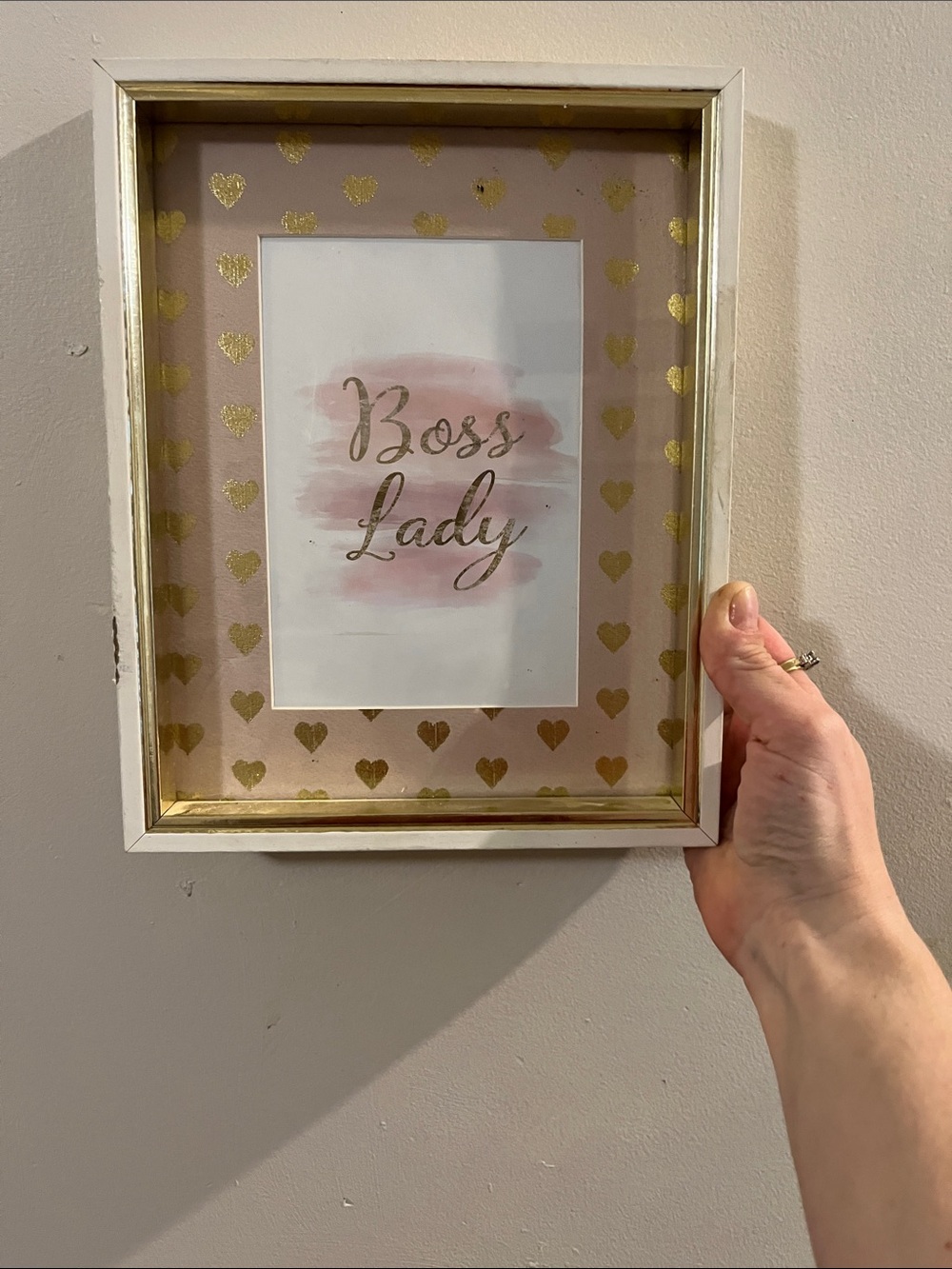 Boss Lady Pink and Gold Wall Frame - Home Accents